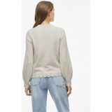 Vila - Vinikolina O-neck Knit Top - Gebreide Trui - Super Light Natural Melange