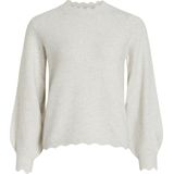 Vila - Vinikolina O-neck Knit Top - Gebreide Trui - Super Light Natural Melange