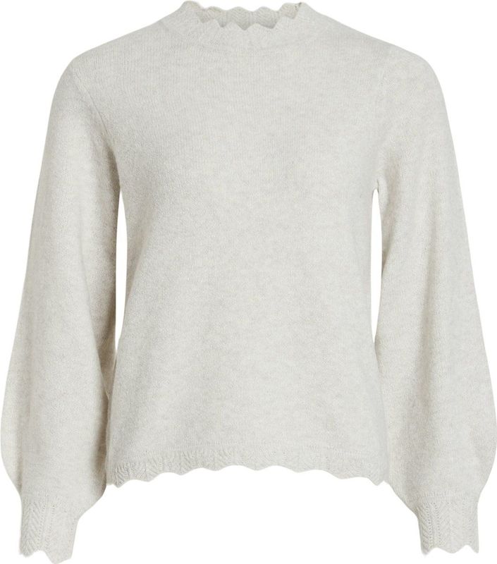 Vila - Vinikolina O-neck Knit Top - Gebreide Trui - Super Light Natural Melange