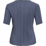 Vila - VIPLISA O-NECK S/S TOP - Vintage Indigo - Shirt met Korte Mouwen