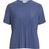 Vila - VIPLISA O-NECK S/S TOP - Vintage Indigo - Shirt met Korte Mouwen