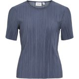 Vila - VIPLISA O-NECK S/S TOP - Vintage Indigo - Shirt met Korte Mouwen