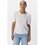 Object - Objilly S/S RE O-Neck Top - Wit - Korte Mouwen - Ronde Hals