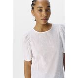 Object - Objilly S/S RE O-Neck Top - Wit - Korte Mouwen - Ronde Hals