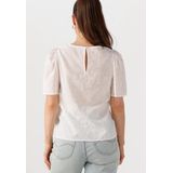 Object - Objilly S/S RE O-Neck Top - Wit - Korte Mouwen - Ronde Hals