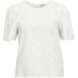 Object - Objilly S/S RE O-Neck Top - Wit - Korte Mouwen - Ronde Hals