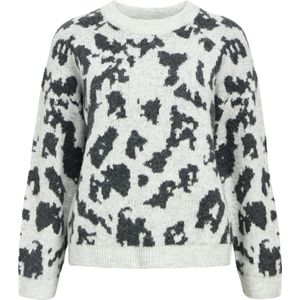 Object - Objdiana Ls Re O-neck Knit Noos - Trui - Lichtgrijs - Dames