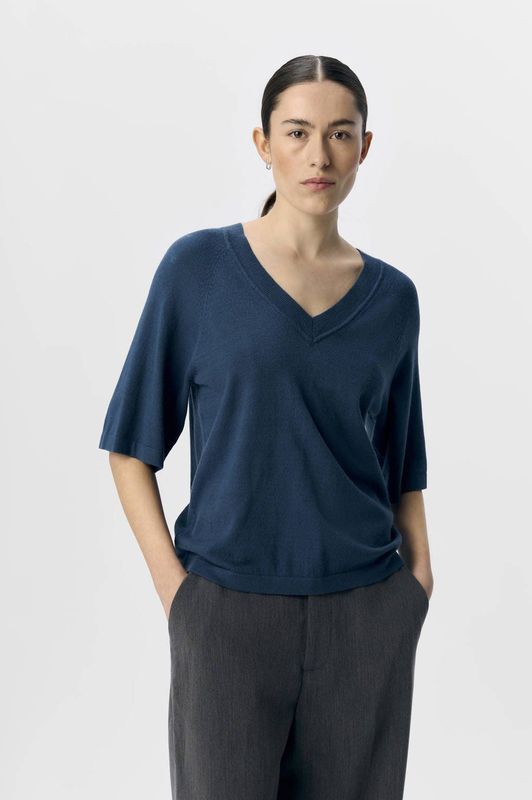 OBJECT - Top - Blauw - Fijn Gebreid