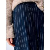 OBJECT - OBJLISA - Bandplooibroek - Blauw/Wit - Wide Leg - High Waist