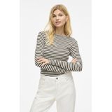 Vila - T-shirt Virika Funnel Neck Top - Birch/Black - Dames