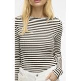 Vila - T-shirt Virika Funnel Neck Top - Birch/Black - Dames
