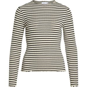 Vila - T-shirt Virika Funnel Neck Top - Birch/Black - Dames