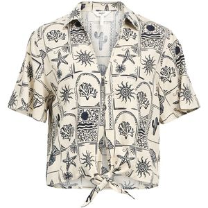 Object Objember Re S/s Tie Shirt 139 Dames - Jurken - Ecru - Maat 36