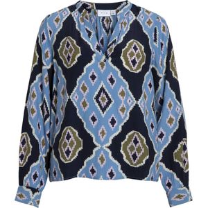 Vila - Vicrem V-neck Shirt - Blouse - Navy Blazer - Dames