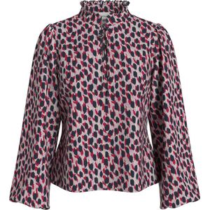 Vila - Viwrinkle Rua LS Top - Rood - 80% Viscose 20% Polyamide