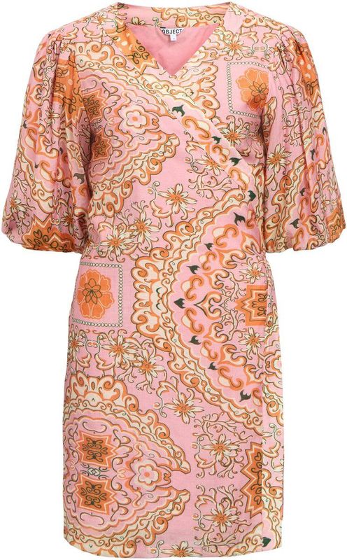 OBJECT - OBJHOLLY 2/4 RE SHORT WRAP DRESS 138 - Jurk - Lichtroze