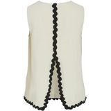 Vila - Off-White T-shirt - 100% Katoen - Mouwloos Ontwerp