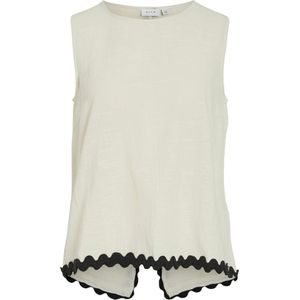Vila - Vimanda Wavy O-neck - Top - Off-White - 100% Katoen