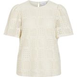 Vila - Birch - T-shirt - Wit - 70% Polyester 30% Katoen