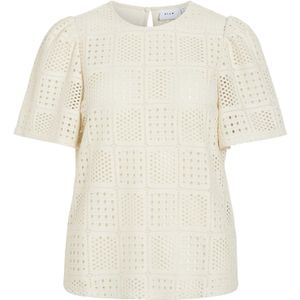 Vila - Birch - T-shirt - Wit - 70% Polyester 30% Katoen