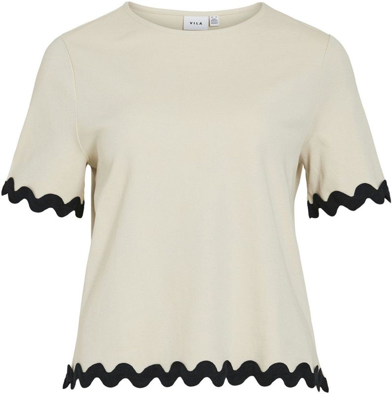 Vila - T-shirt - Ecru - 100% Katoen