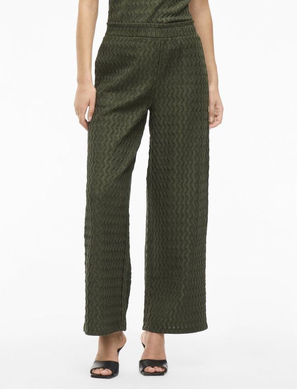 VILA - Straight Regular Waist Broek - Groen