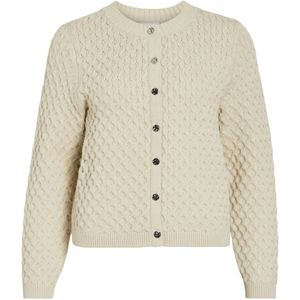 Vila - Vikali O-neck Knit Button Cardi - Vest - Birch