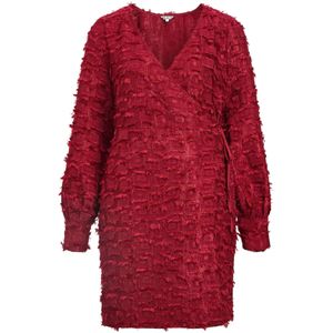 OBJECT - Korte Jurk - Rood - V-hals - Polyester