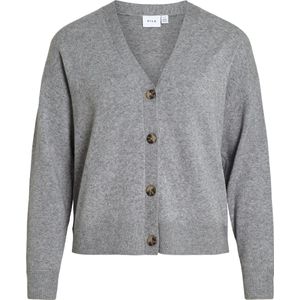 Gebreid Vest - V-hals - Lange Mouwen - 50% Viscose Livaeco - Grijs