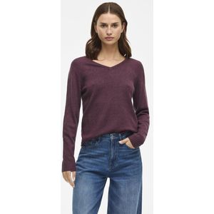 Gebreide Top - V-hals - Lange Mouwen - Regular Fit - Lichtgewicht Viscose