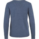 Gebreide Top - V-hals - Lange Mouwen - Regular Fit - Zwart - Viscose