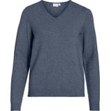 Gebreide Top - V-hals - Lange Mouwen - Regular Fit - Zwart - Viscose