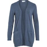 Gebreid Vest - Split Neck - Lange Mouwen - Viscose/Nylon/Polyester