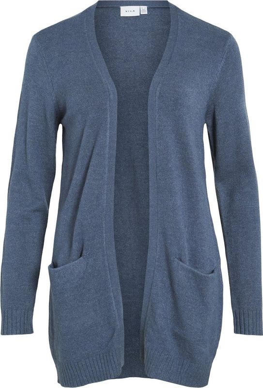 Gebreid Vest - Split Neck - Lange Mouwen - Viscose/Nylon/Polyester