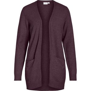 Gebreid Vest - Split Neck - Lange Mouwen - Zwart - Viscose/Nylon/Polyester