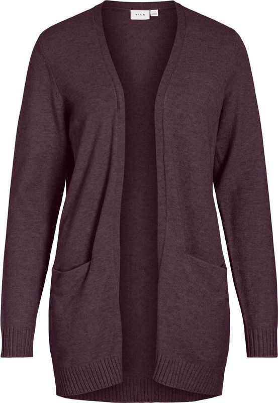 Gebreid Vest - Split Neck - Lange Mouwen - Viscose/Nylon/Polyester