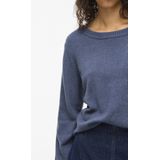 Vila - Gebreide Trui - Vintage Indigo - 50% Viscose 27% Nylon 23% Polyester