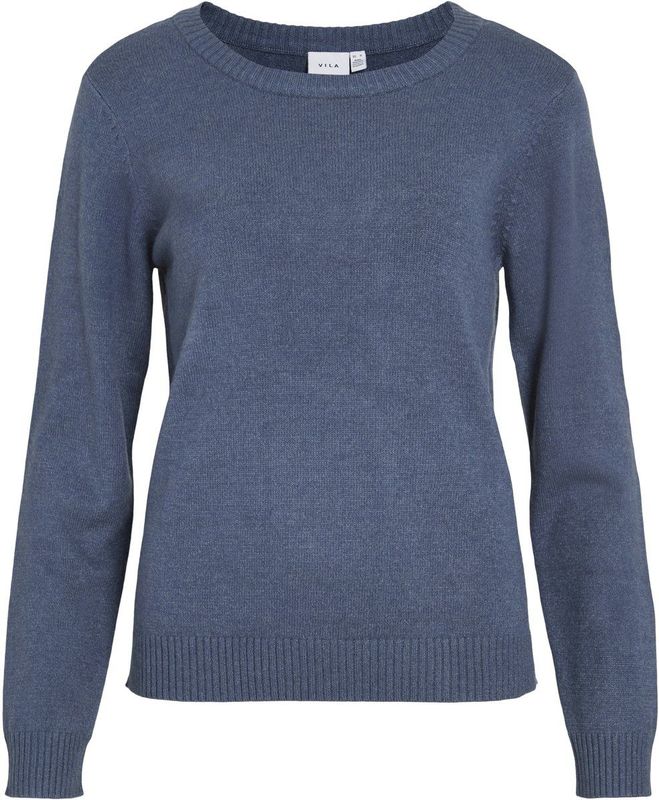 Vila - Gebreide Trui - Vintage Indigo - 50% Viscose 27% Nylon 23% Polyester