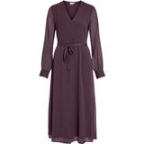 Vila - Falia - Midi-jurk - V-hals - Lange Mouwen - Regular Fit - Gerecycled Polyester