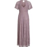 Bruidsmeisjesjurk - Ronde Hals - Korte Mouwen - Knoopdetail - 95% Polyamide