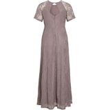 Bruidsmeisjesjurk - Ronde Hals - Korte Mouwen - Knoopdetail - 95% Polyamide