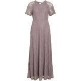 Bruidsmeisjesjurk - Ronde Hals - Korte Mouwen - Knoopdetail - 95% Polyamide