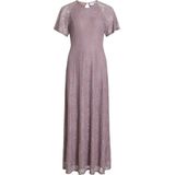 Bruidsmeisjesjurk - Ronde Hals - Korte Mouwen - Knoopdetail - 95% Polyamide