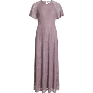 Bruidsmeisjesjurk - Ronde Hals - Korte Mouwen - Knoopdetail - 95% Polyamide