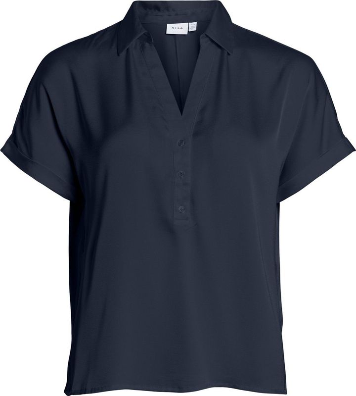 Vila - Enna Ravenna - Blouse - Korte Mouwen - Gerecycled Polyester