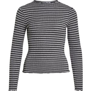 Vila - T-shirt Virika Funnel Neck Top - Medium Grey Melange - Dames