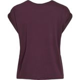 VILA - Viellette S/S Satin Top - Damesblouse - Aubergine - 1 stuk