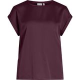 VILA - Viellette S/S Satin Top - Damesblouse - Aubergine - 1 stuk