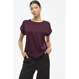 VILA - Viellette S/S Satin Top - Damesblouse - Aubergine - 1 stuk