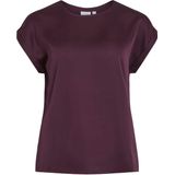 VILA - Viellette S/S Satin Top - Damesblouse - Aubergine - 1 stuk